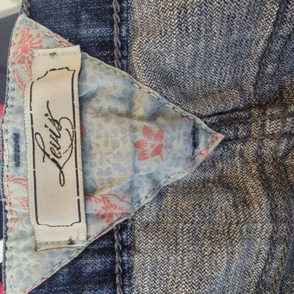 Levis‎ Cropped Jeans Cuffed Blue Flap Button Pockets Womens Size 10 EUC - Picture 9 of 11